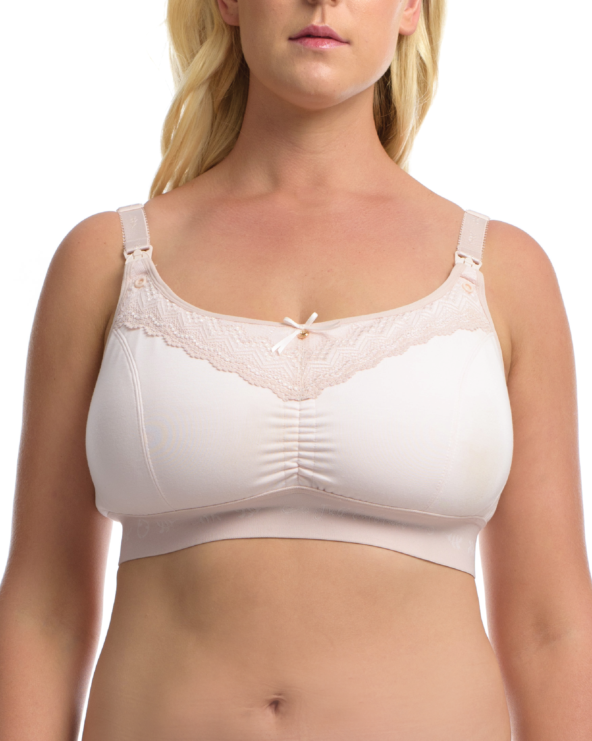 Nursing Lounge Bra. Wire-free DD+ breastfeeding bra for a large